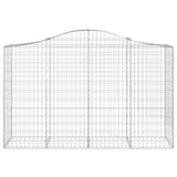 Arched Gabion Baskets 15 pcs 200x50x120/140 cm Galvanised Iron - Top-Down View
