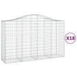 Arched Gabion Baskets 18 pcs 200x50x120/140 cm Galvanised Iron
