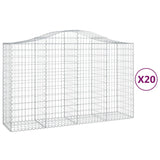 Arched Gabion Baskets 20 pcs 200x50x120/140 cm Galvanised Iron