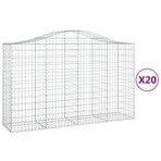 Arched Gabion Baskets 20 pcs 200x50x120/140 cm Galvanised Iron