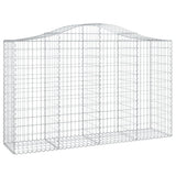 Arched Gabion Baskets 20 pcs 200x50x120/140 cm Galvanised Iron - Side View