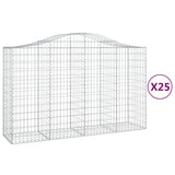Arched Gabion Baskets 25 pcs 200x50x120/140 cm Galvanised Iron