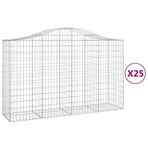 Arched Gabion Baskets 25 pcs 200x50x120/140 cm Galvanised Iron