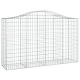 Arched Gabion Baskets 25 pcs 200x50x120/140 cm Galvanised Iron - Side View