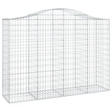 Arched Gabion Baskets 2 pcs 200x50x140/160 cm Galvanised Iron - Side View
