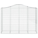 Arched Gabion Baskets 4 pcs 200x50x140/160 cm Galvanised Iron - Top-Down View