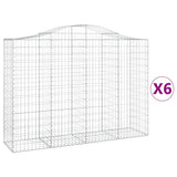 Arched Gabion Baskets 6 pcs 200x50x140/160 cm Galvanised Iron