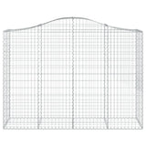 Arched Gabion Baskets 10 pcs 200x50x140/160 cm Galvanised Iron - Top-Down View