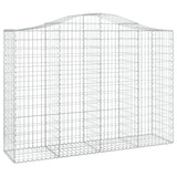 Arched Gabion Baskets 11 pcs 200x50x140/160 cm Galvanised Iron - Side View