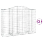 Arched Gabion Baskets 13 pcs 200x50x140/160 cm Galvanised Iron