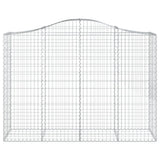 Arched Gabion Baskets 14 pcs 200x50x140/160 cm Galvanised Iron - Top-Down View