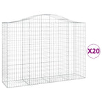 Arched Gabion Baskets 20 pcs 200x50x140/160 cm Galvanised Iron