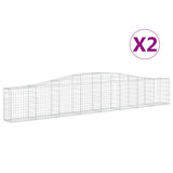 Arched Gabion Baskets 2 pcs 400x30x60/80 cm Galvanised Iron - Front View