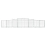 Arched Gabion Baskets 4 pcs 400x30x60/80 cm Galvanised Iron - Top-Down View