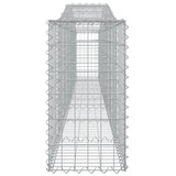 Arched Gabion Baskets 4 pcs 400x30x60/80 cm Galvanised Iron - 45-Degree Angle