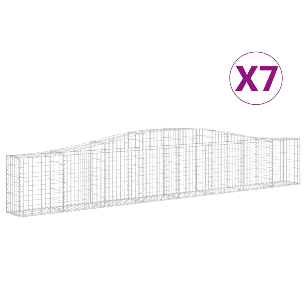 Arched Gabion Baskets 7 pcs 400x30x60/80 cm Galvanised Iron