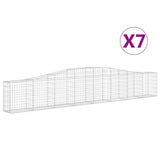 Arched Gabion Baskets 7 pcs 400x30x60/80 cm Galvanised Iron
