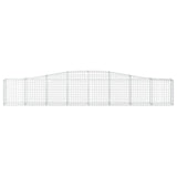 Arched Gabion Baskets 9 pcs 400x30x60/80 cm Galvanised Iron - Top-Down View