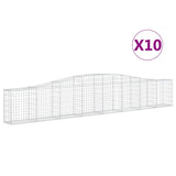 Arched Gabion Baskets 10 pcs 400x30x60/80 cm Galvanised Iron - Front View