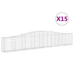 Arched Gabion Baskets 15 pcs 400x30x60/80 cm Galvanised Iron
