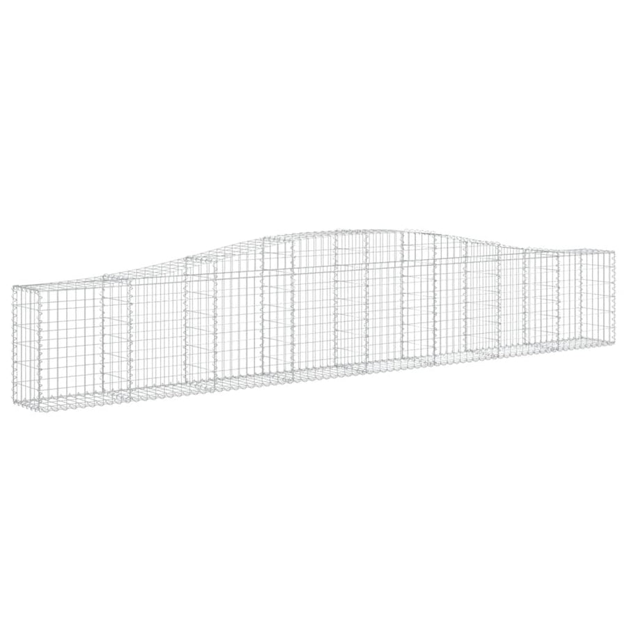 Arched Gabion Baskets 15 pcs 400x30x60/80 cm Galvanised Iron