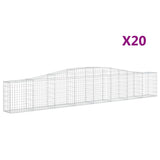 Arched Gabion Baskets 20 pcs 400x30x60/80 cm Galvanised Iron - Front View