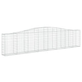 Arched Gabion Baskets 2 pcs 400x30x80/100 cm Galvanised Iron - Side View