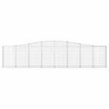 Arched Gabion Baskets 3 pcs 400x30x80/100 cm Galvanised Iron - Top-Down View