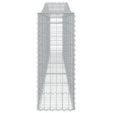 Arched Gabion Baskets 3 pcs 400x30x80/100 cm Galvanised Iron - 45-Degree Angle