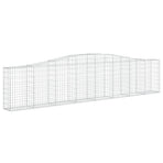 Arched Gabion Baskets 4 pcs 400x30x80/100 cm Galvanised Iron