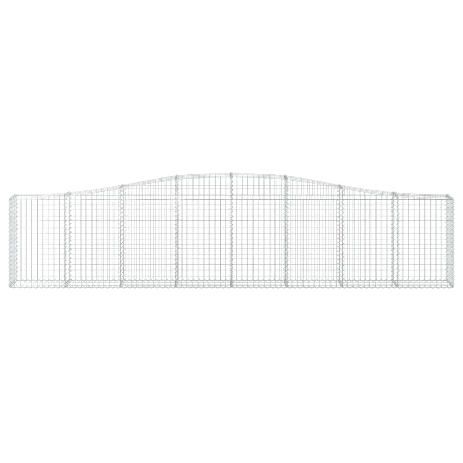 Arched Gabion Baskets 4 pcs 400x30x80/100 cm Galvanised Iron