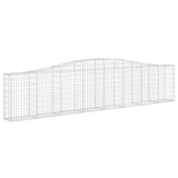 Arched Gabion Baskets 7 pcs 400x30x80/100 cm Galvanised Iron - Side View