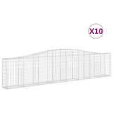 Arched Gabion Baskets 10 pcs 400x30x80/100 cm Galvanised Iron