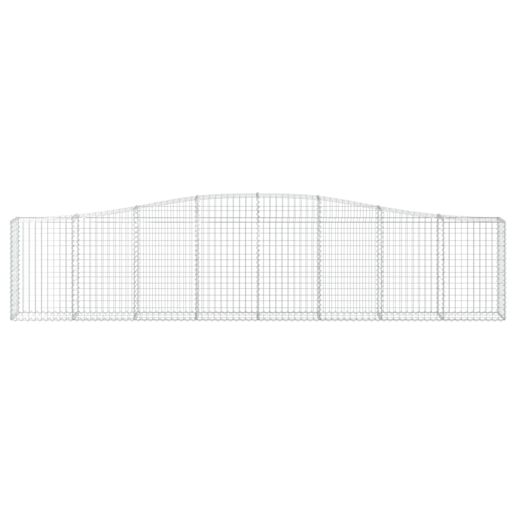Arched Gabion Baskets 15 pcs 400x30x80/100 cm Galvanised Iron