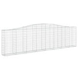 Arched Gabion Baskets 2 pcs 400x30x100/120 cm Galvanised Iron - Side View