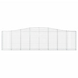 Arched Gabion Baskets 2 pcs 400x30x100/120 cm Galvanised Iron - Top-Down View