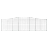 Arched Gabion Baskets 4 pcs 400x30x100/120 cm Galvanised Iron - Top-Down View