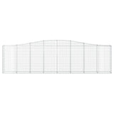 Arched Gabion Baskets 5 pcs 400x30x100/120 cm Galvanised Iron - Top-Down View