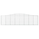 Arched Gabion Baskets 8 pcs 400x30x100/120 cm Galvanised Iron - Top-Down View