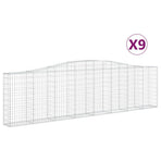 Arched Gabion Baskets 9 pcs 400x30x100/120 cm Galvanised Iron