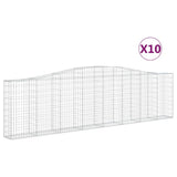 Arched Gabion Baskets 10 pcs 400x30x100/120 cm Galvanised Iron - Front View