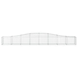 Arched Gabion Baskets 2 pcs 400x50x40/60 cm Galvanised Iron - Top-Down View