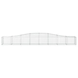 Arched Gabion Baskets 7 pcs 400x50x40/60 cm Galvanised Iron - Top-Down View