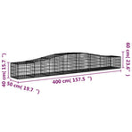 Arched Gabion Baskets 7 pcs 400x50x40/60 cm Galvanised Iron