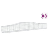 Arched Gabion Baskets 8 pcs 400x50x40/60 cm Galvanised Iron
