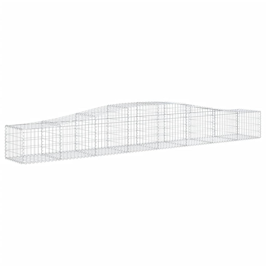 Arched Gabion Baskets 9 pcs 400x50x40/60 cm Galvanised Iron