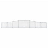 Arched Gabion Baskets 10 pcs 400x50x40/60 cm Galvanised Iron - Top-Down View