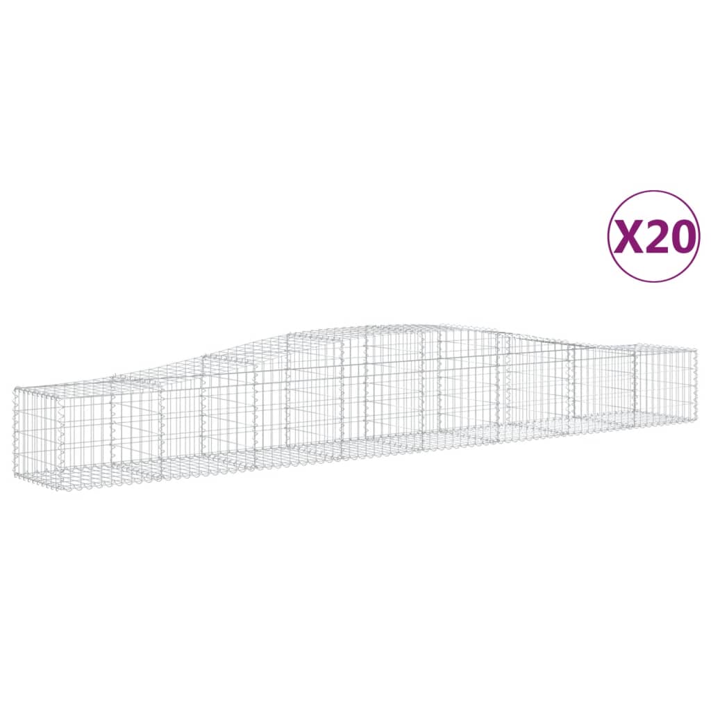 Arched Gabion Baskets 20 pcs 400x50x40/60 cm Galvanised Iron