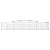 Arched Gabion Baskets 4 pcs 400x50x60/80 cm Galvanised Iron - Top-Down View