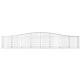 Arched Gabion Baskets 7 pcs 400x50x60/80 cm Galvanised Iron - Top-Down View